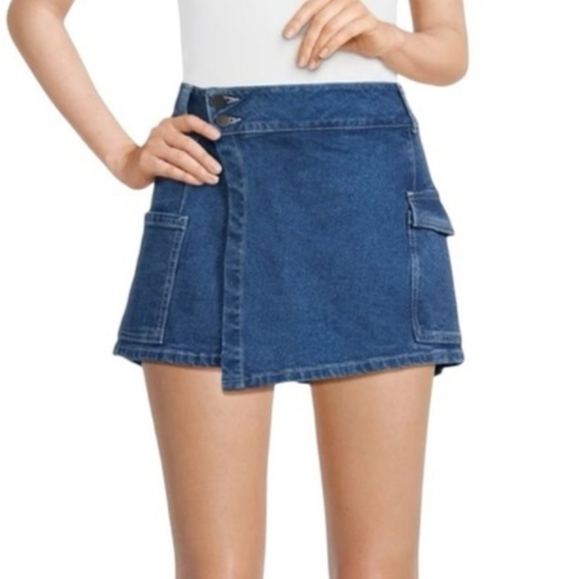 No Boundaries Blue Denim Skort - Picture 1 of 10